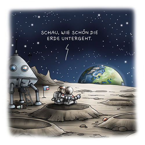 Cartoon Astronauten