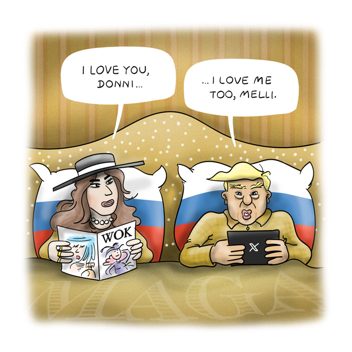 Cartoon Familie Trump