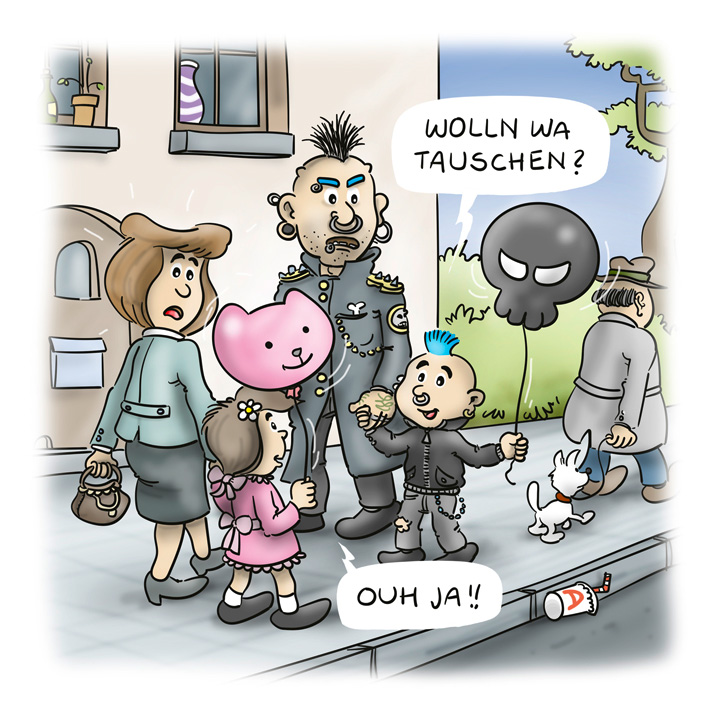 Cartoon Geldgier