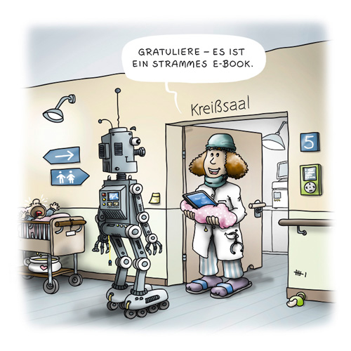 Cartoon Kreißsaal
