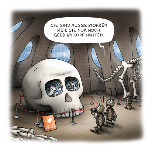 Cartoon Geldgier