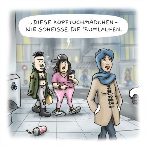 Cartoon Kopftuchmädchen